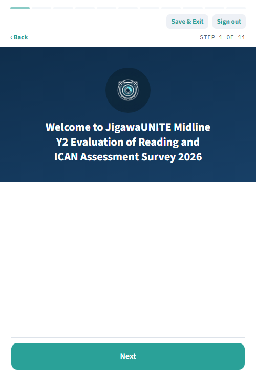 Welcome screen