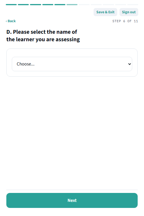 Selecting the learner