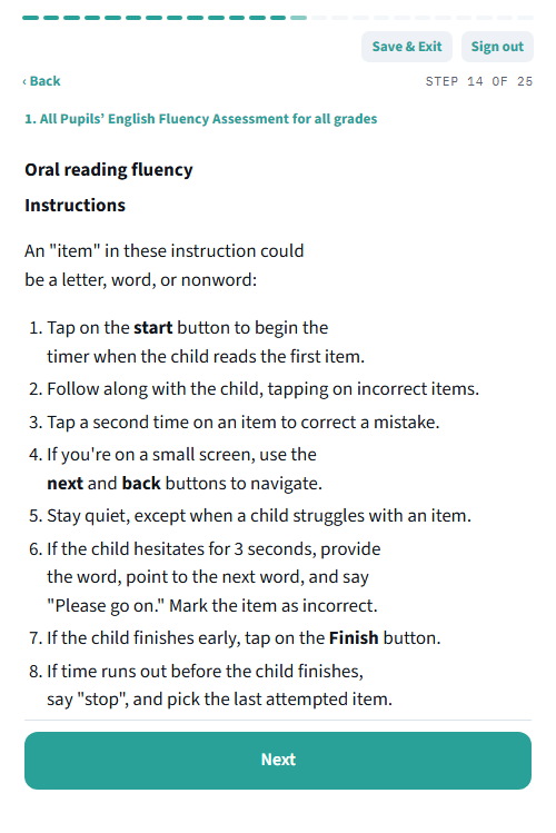 ORF instructions
